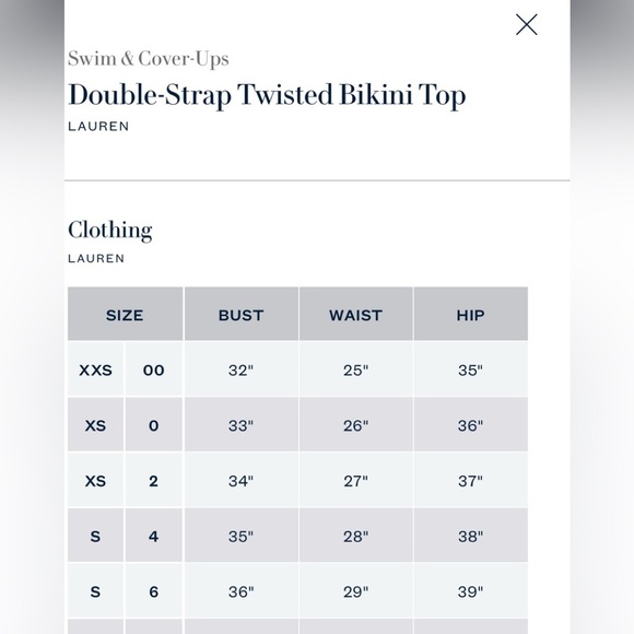 Lauren Ralph Lauren Swim Suit Bikini Top Twist Front Black Size 4 - Picture 10 of 12